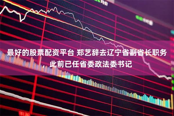 最好的股票配资平台 郑艺辞去辽宁省副省长职务，此前已任省委政法委书记
